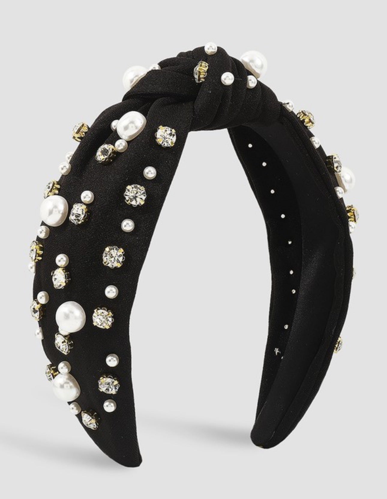 Rhinestone Pearl TopKnot Headband