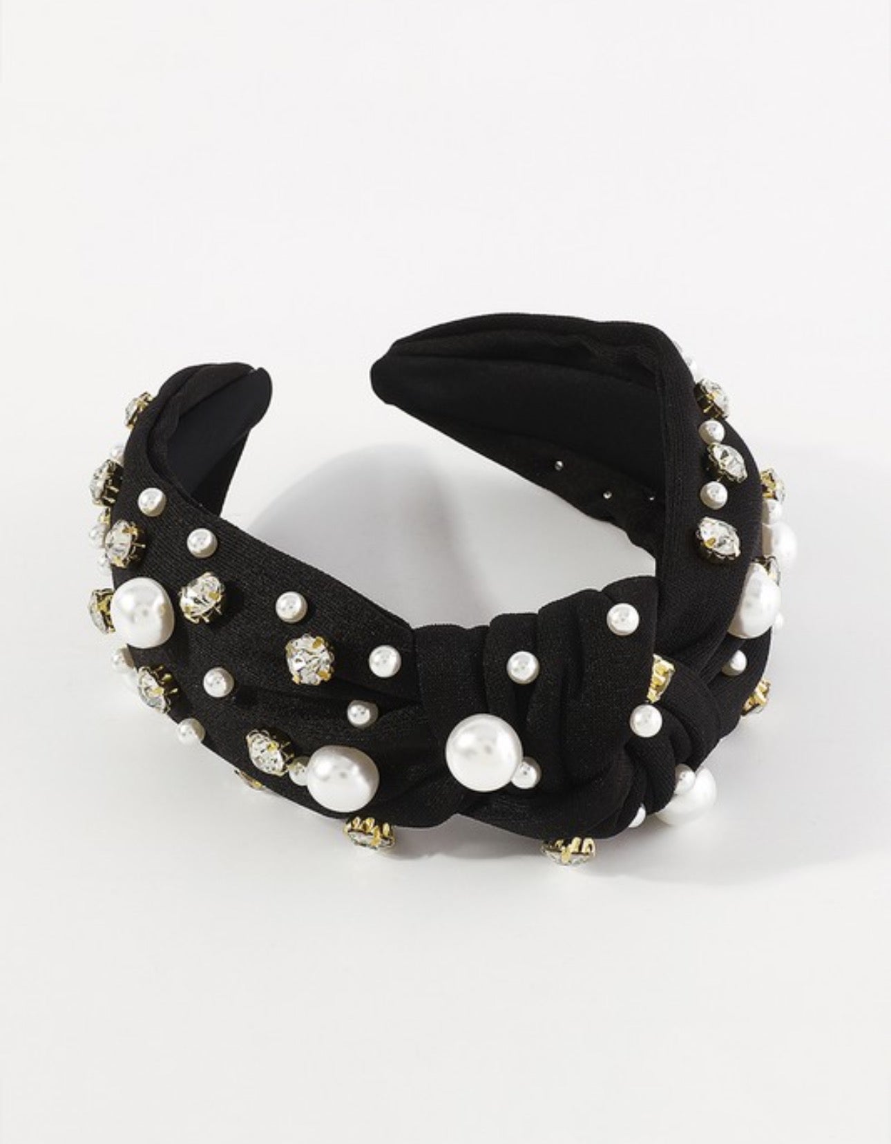 Rhinestone Pearl TopKnot Headband