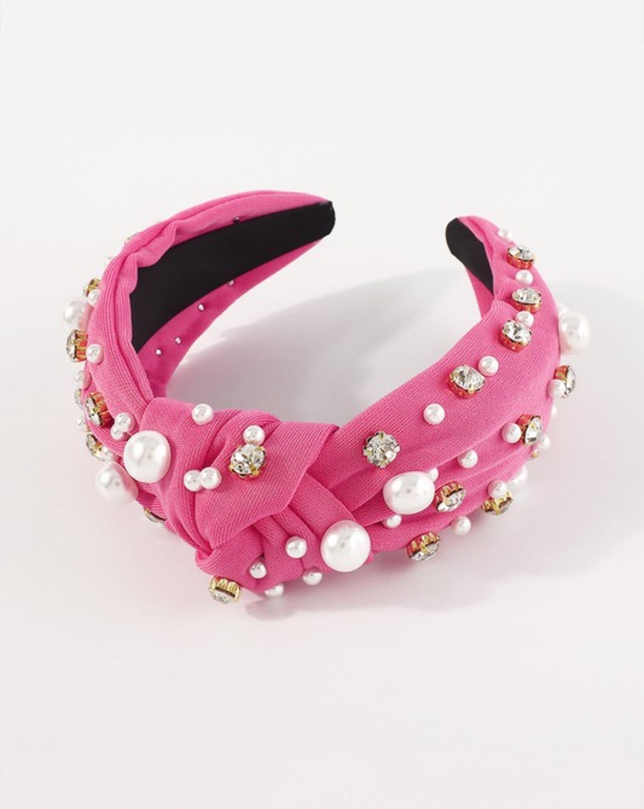 Rhinestone Pearl TopKnot Headband