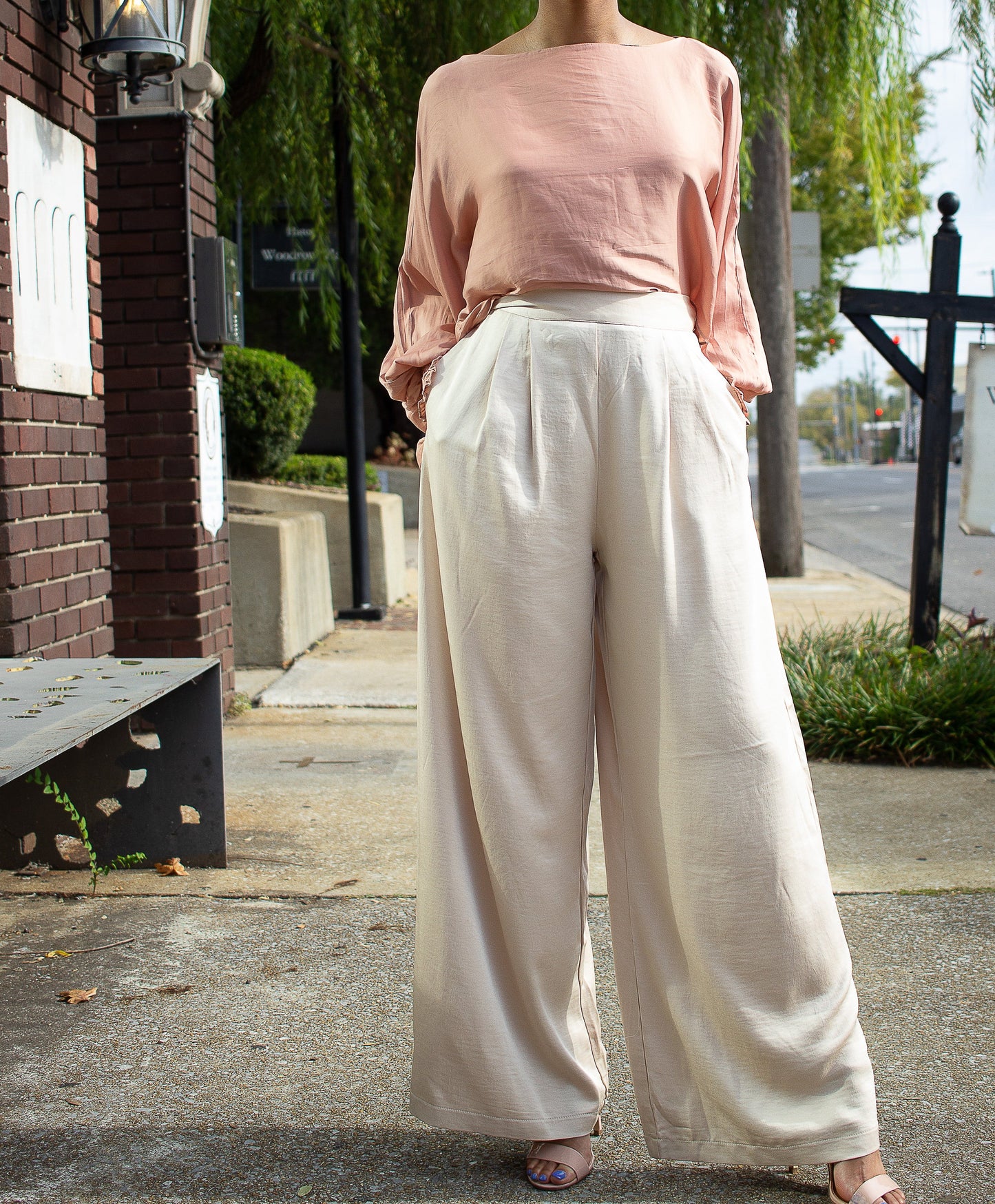 Carmen Ivory Wide Leg Pants